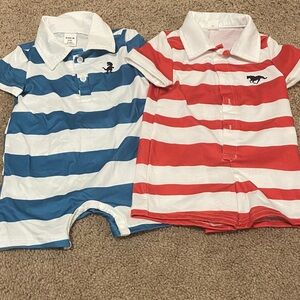 Striped Blue and Red Kids Bodysuits